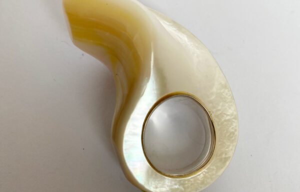 K-13 MOP Perlmuschel Shell 925 Silber Two Finger Ring