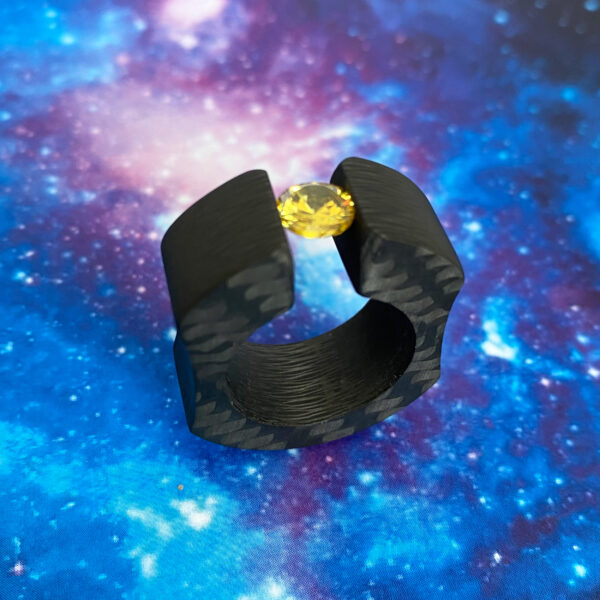 UN-06 Universe Carbon Ring with Swarovski Stone
