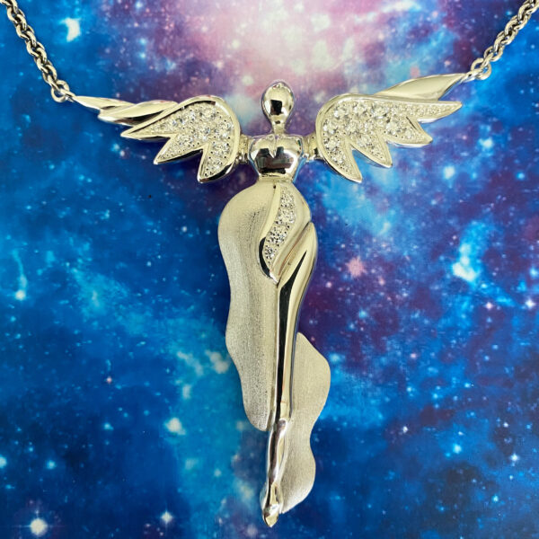 UN-07 Universe 925 Silver Fairy Pendant with Swarovski Stone